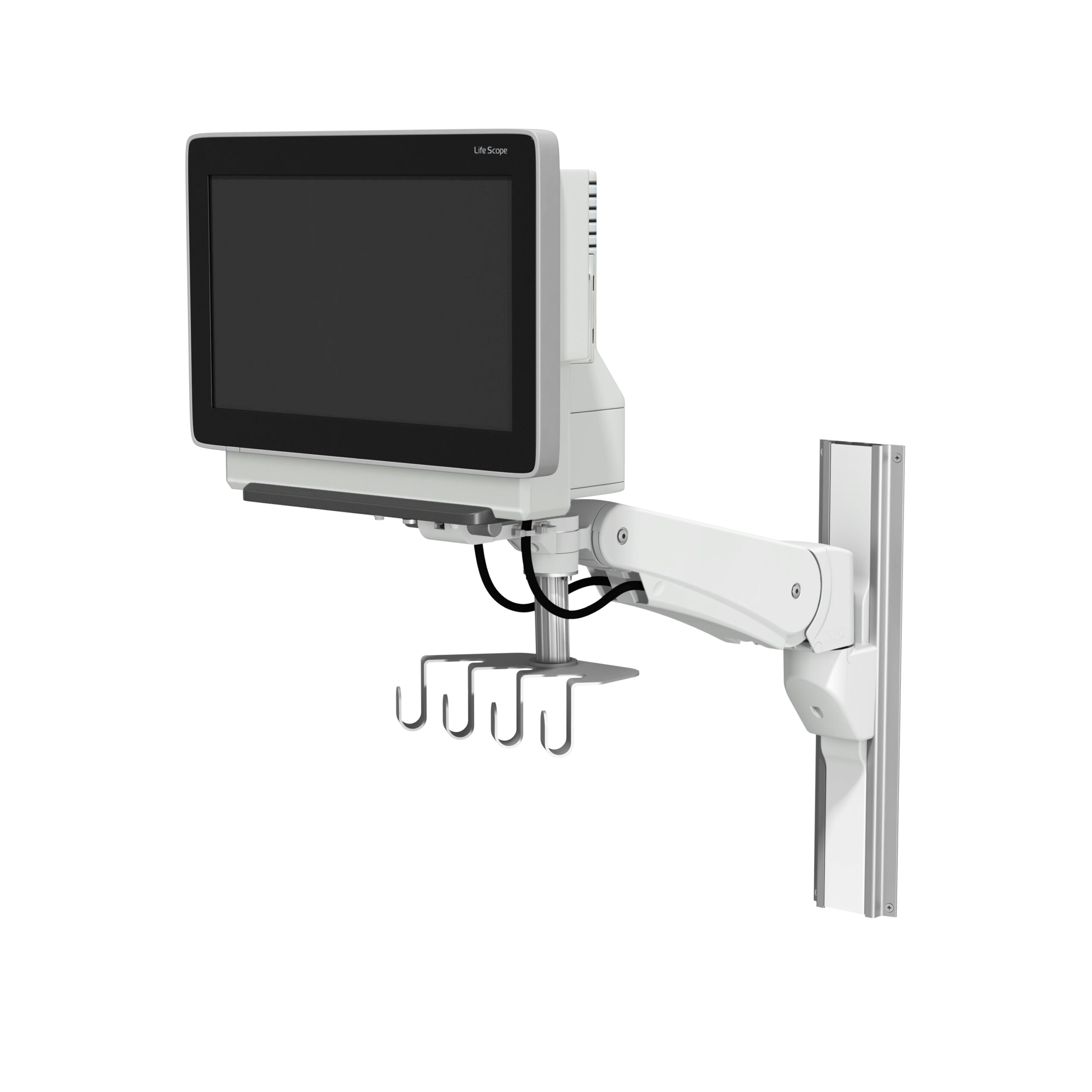 Lifescope CSM-1501/1502 on VHM-P Variable Height Arm Channel Mount with Quad Hooks