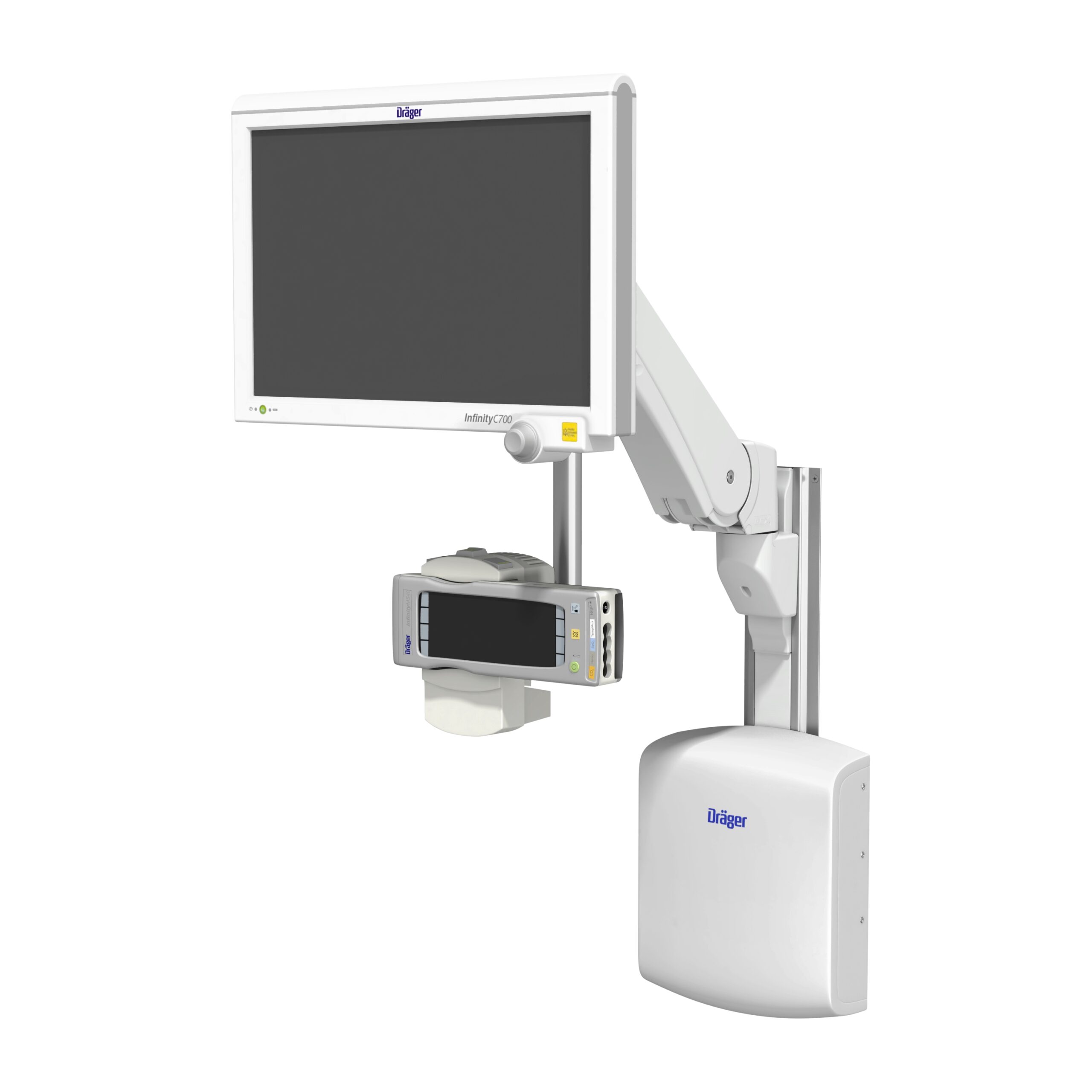 Dräger IACS on VHM-P Variable Height Arm Channel Mount
