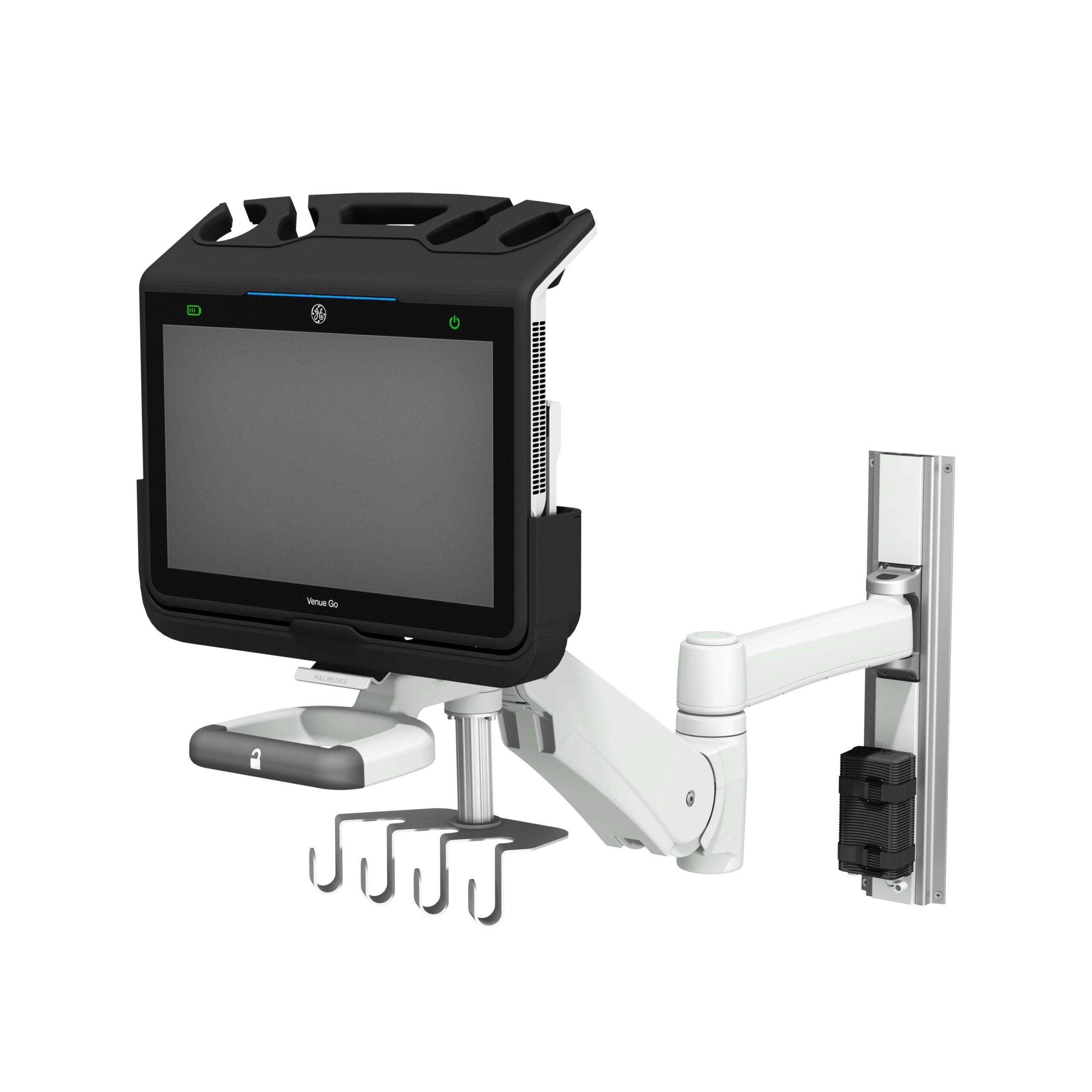 GE Healthcare Venue Go™ PoC Ultrasound on VHM-PL Variable Height Arm with Vertical Position Lock and 14