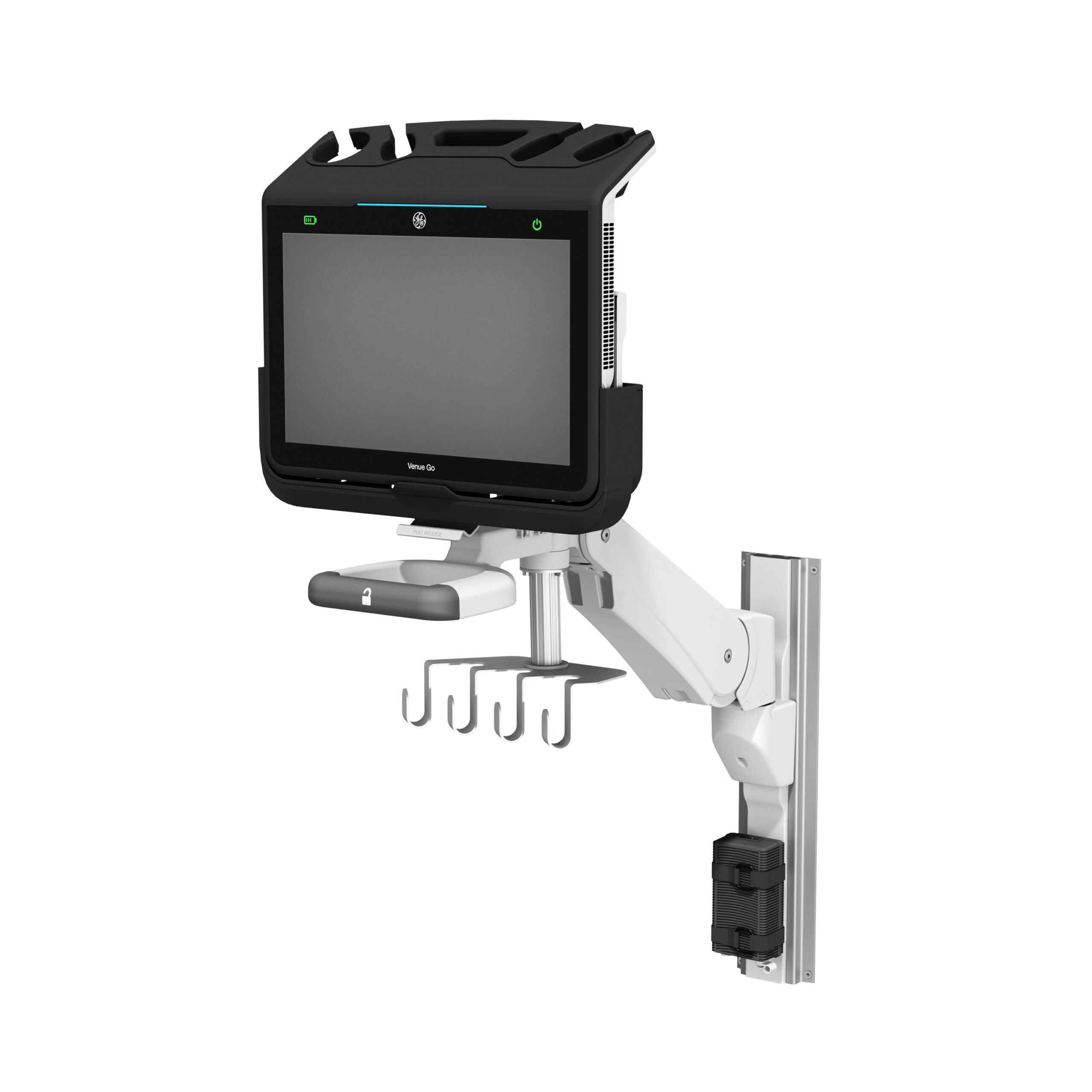 GE Healthcare Venue Go™ PoC Ultrasound on VHM-PL Variable Height Arm with Vertical Position Lock