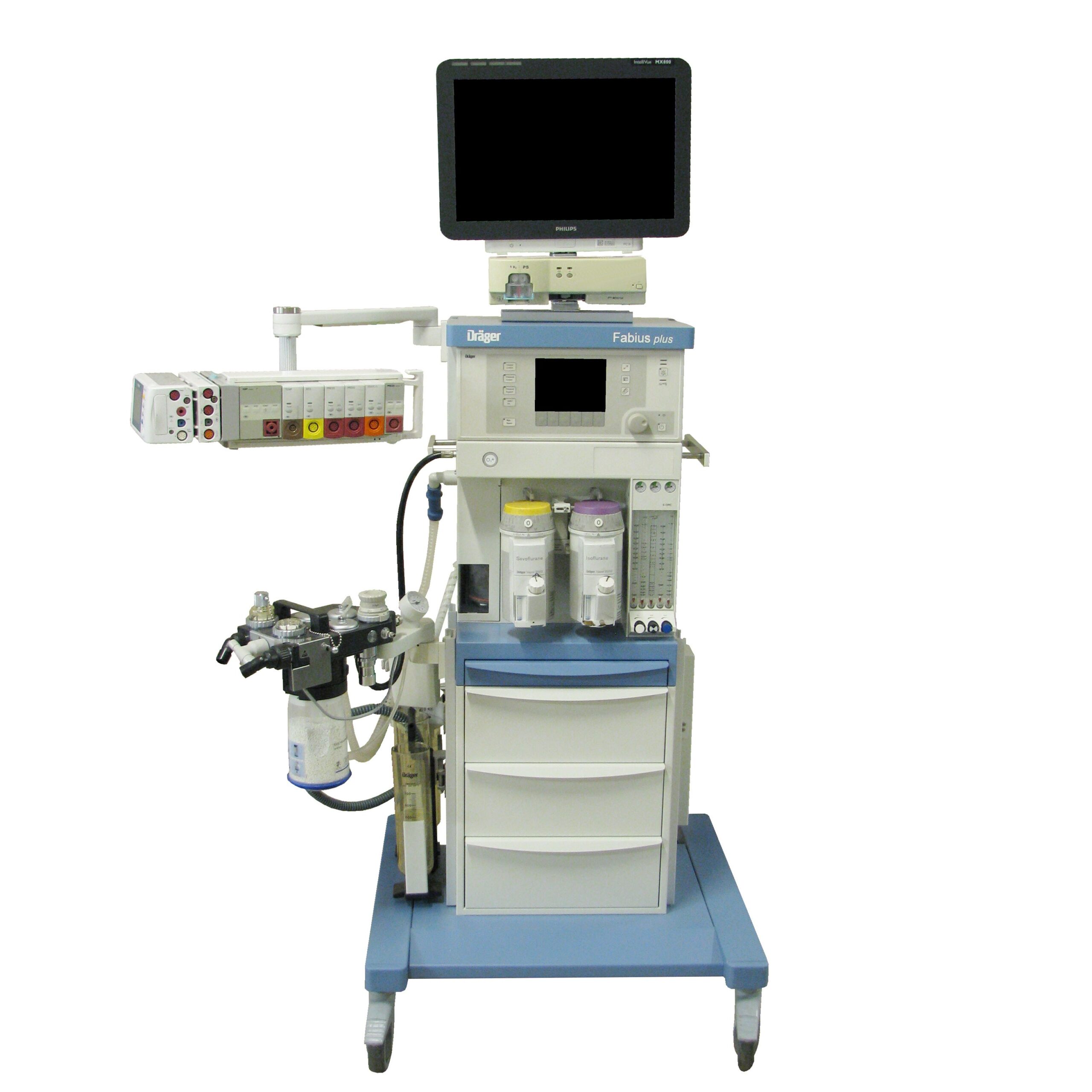 Montura para apilar en repisa superior para Dräger Fabius Plus – Philips IntelliVue MX600/MX700/MX800