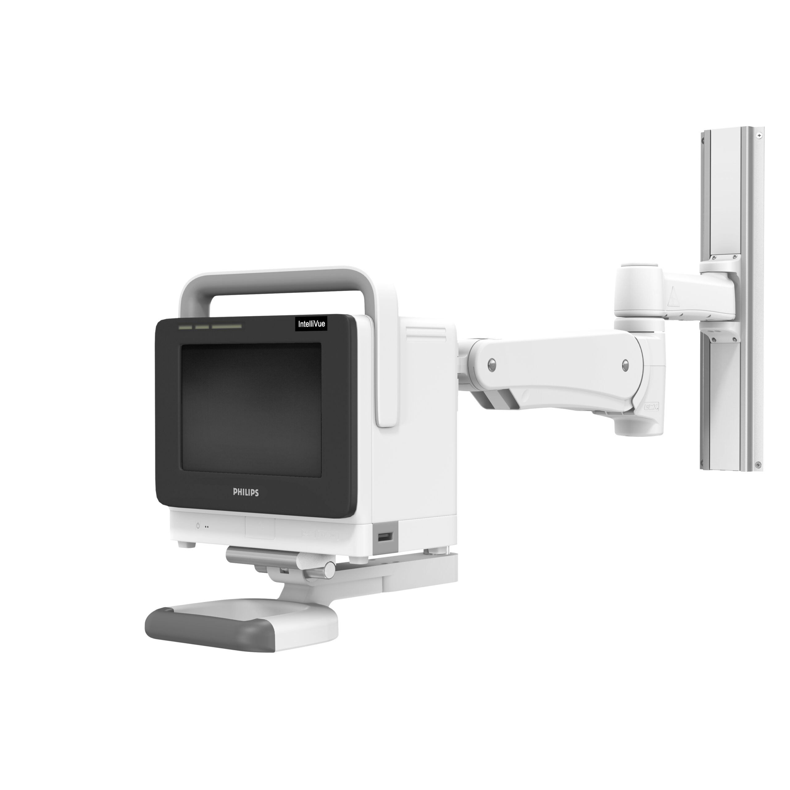 Philips IntelliVue MX450 on VHM-P Variable Height Arm Channel Mount with Front-End Suspension with 8