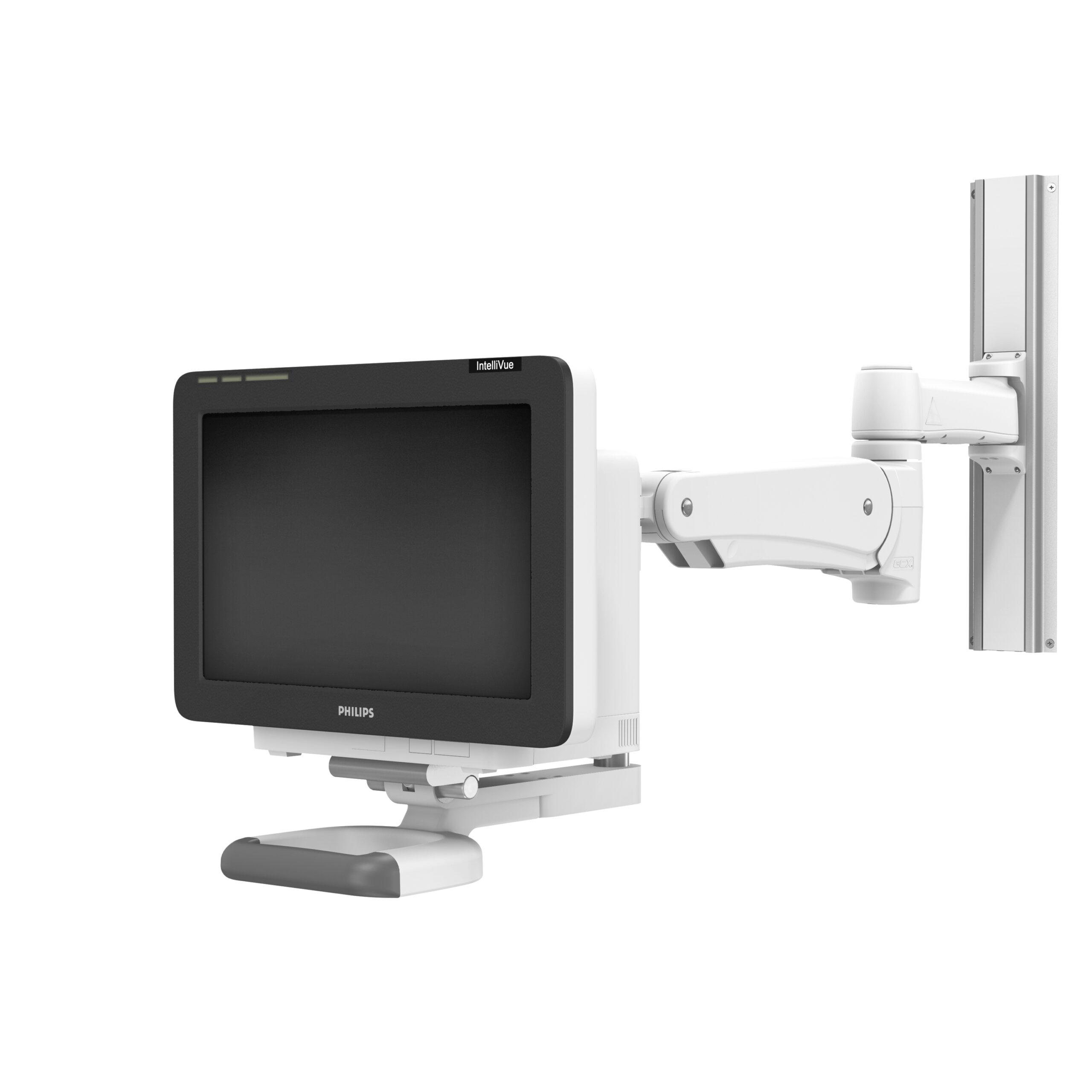 Philips IntelliVue MX550 on VHM-P Variable Height Arm Channel Mount with Front-End Suspension with 8