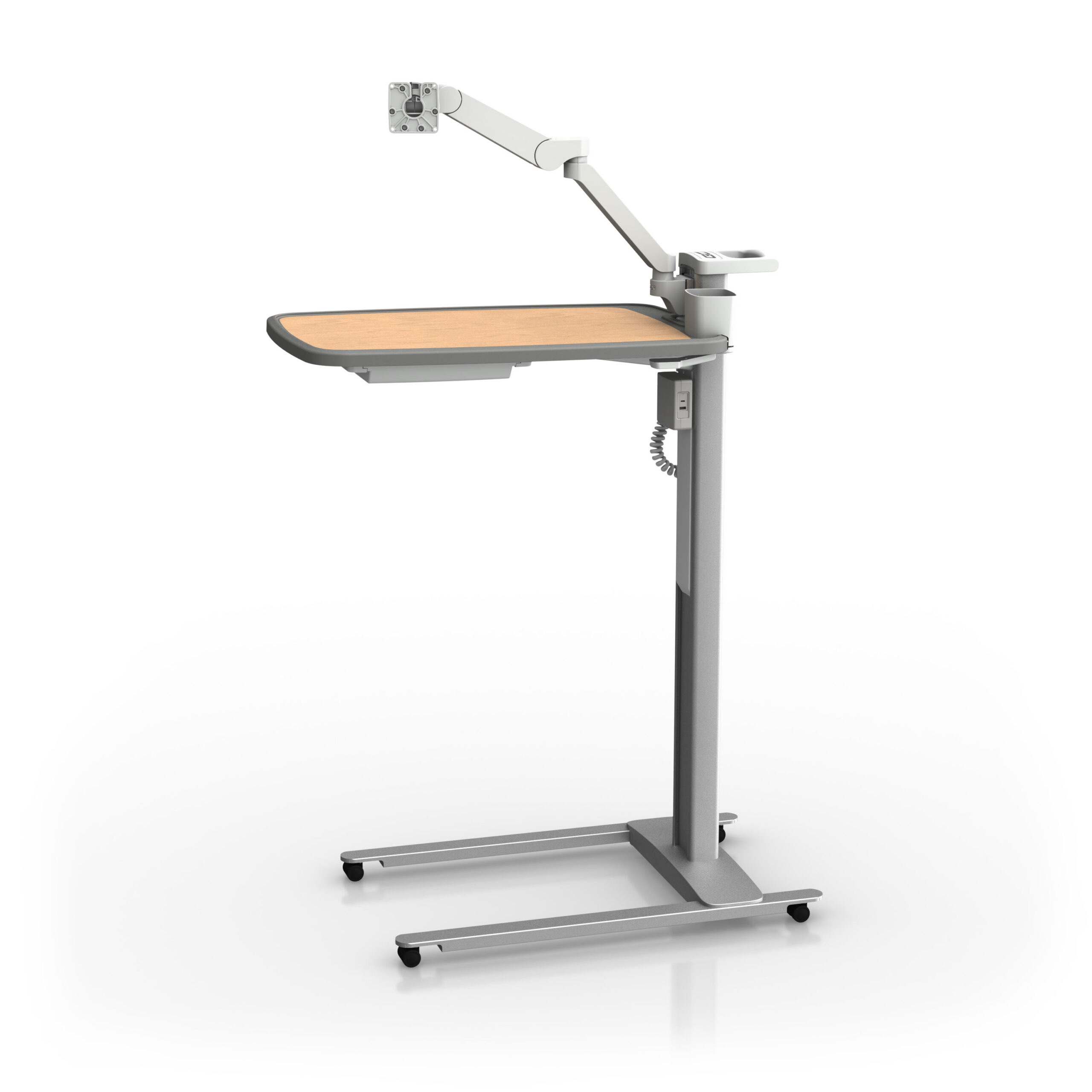 OBT-0011-61-04-44 - OBT-0011-61-04-44 – Fusion Maple Patient Engagement Overbed Table with PRO-ADJUST™ Tablet Arm