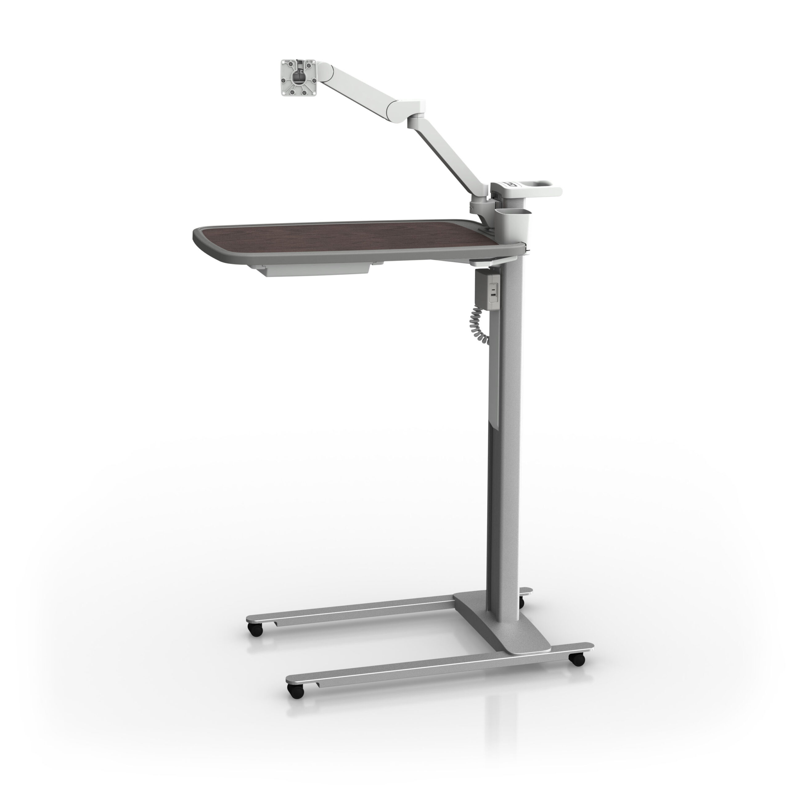 OBT-0011-61-03-44 - OBT-0011-61-03-44 – Black Riftwood Patient Engagement Overbed Table with PRO-ADJUST™ Tablet Arm