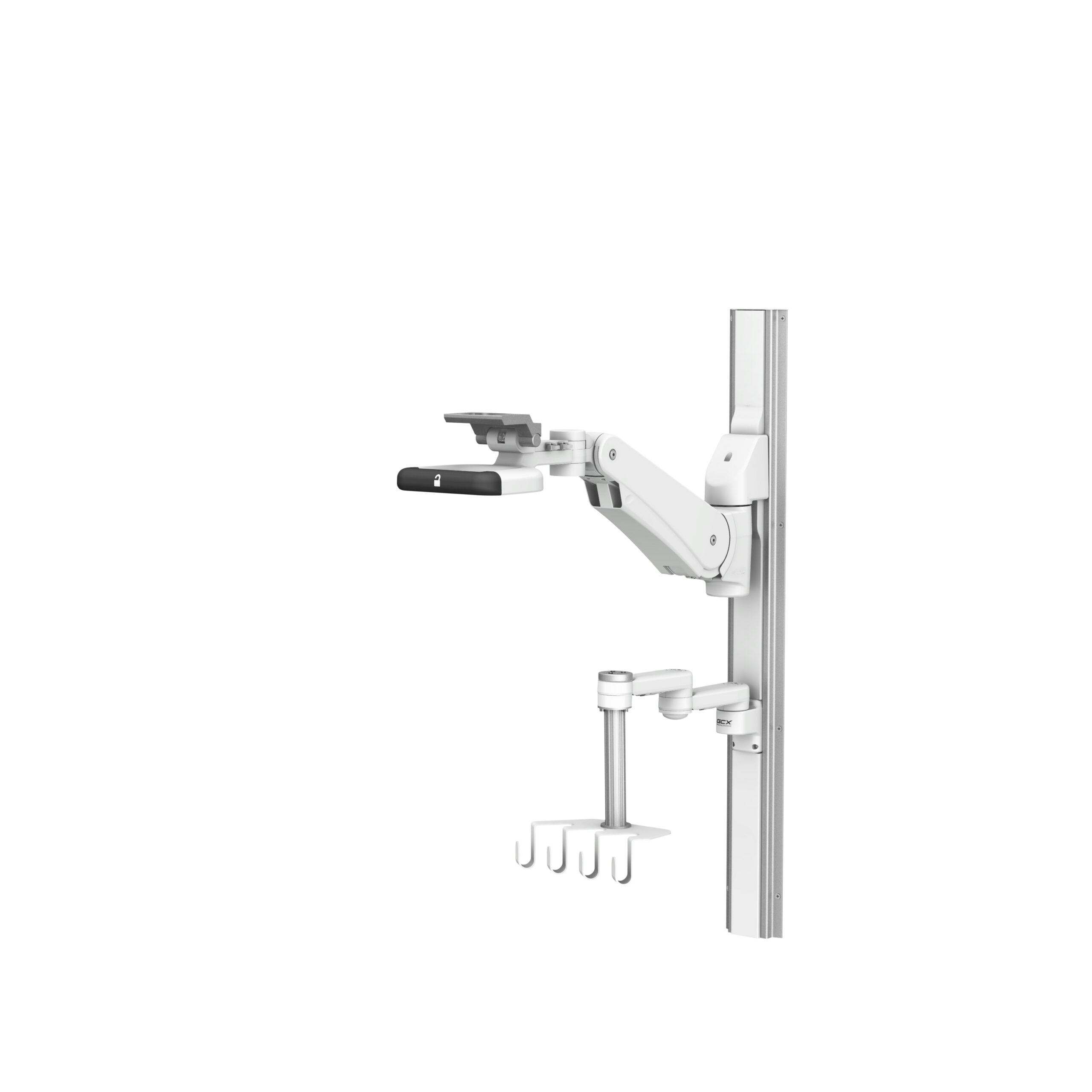 Philips IntelliVue MX750/850 on VHM-PL Variable Height Arm Channel Mount with Vertical Position Lock with  FMX-4