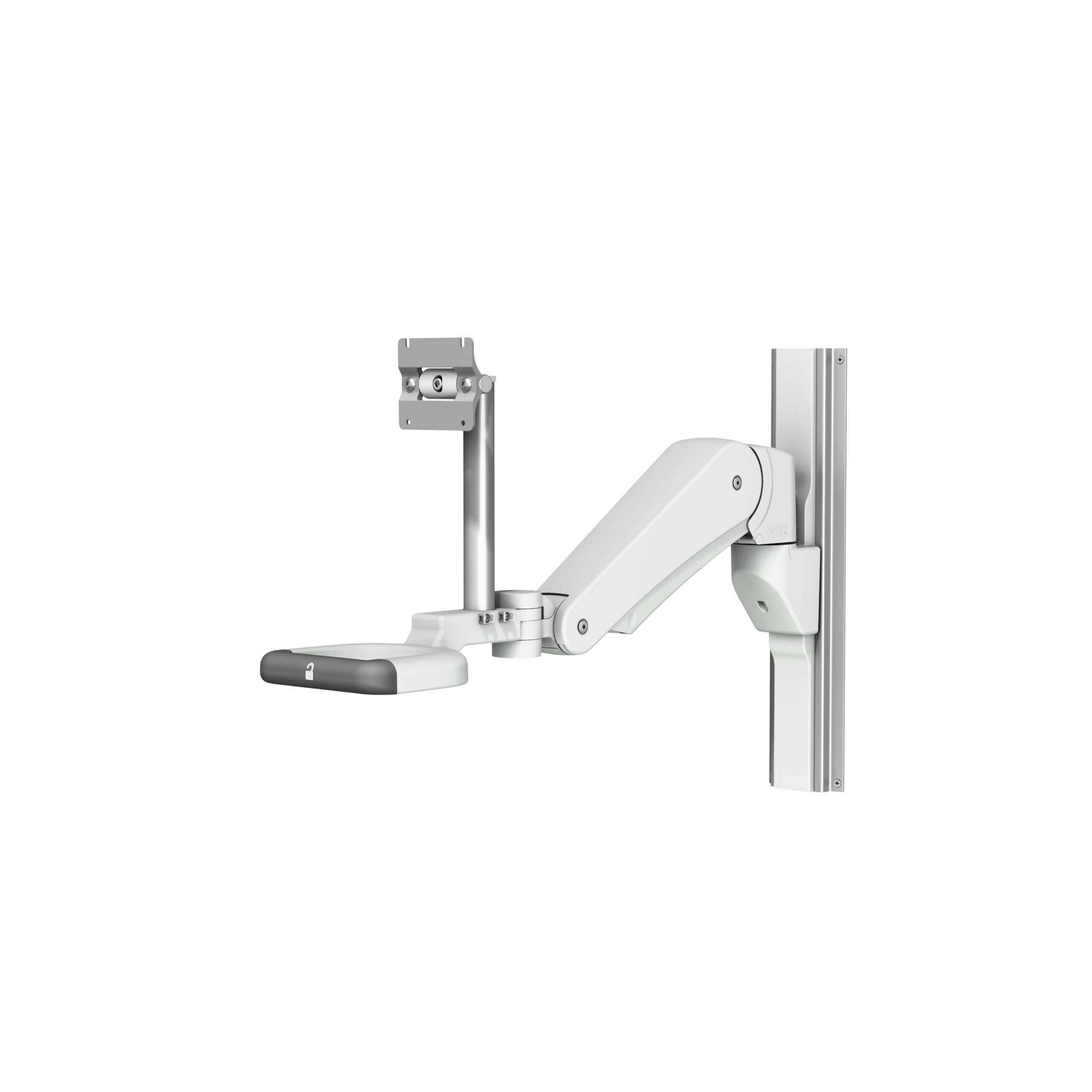 WS-0012-73 - WS-0012-73 – VHM-PL (Locking) Variable Height Arm with 9″ / 22.9 cm Riser and VESA Mounting Plate