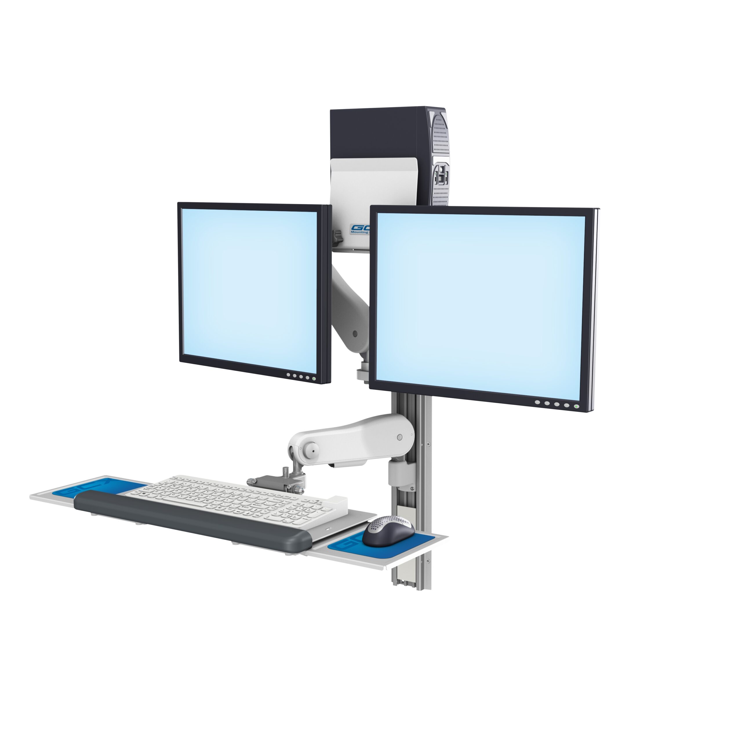 Vhm25 Butterfly Arm Keyboard Dual Monitors front loaded LG