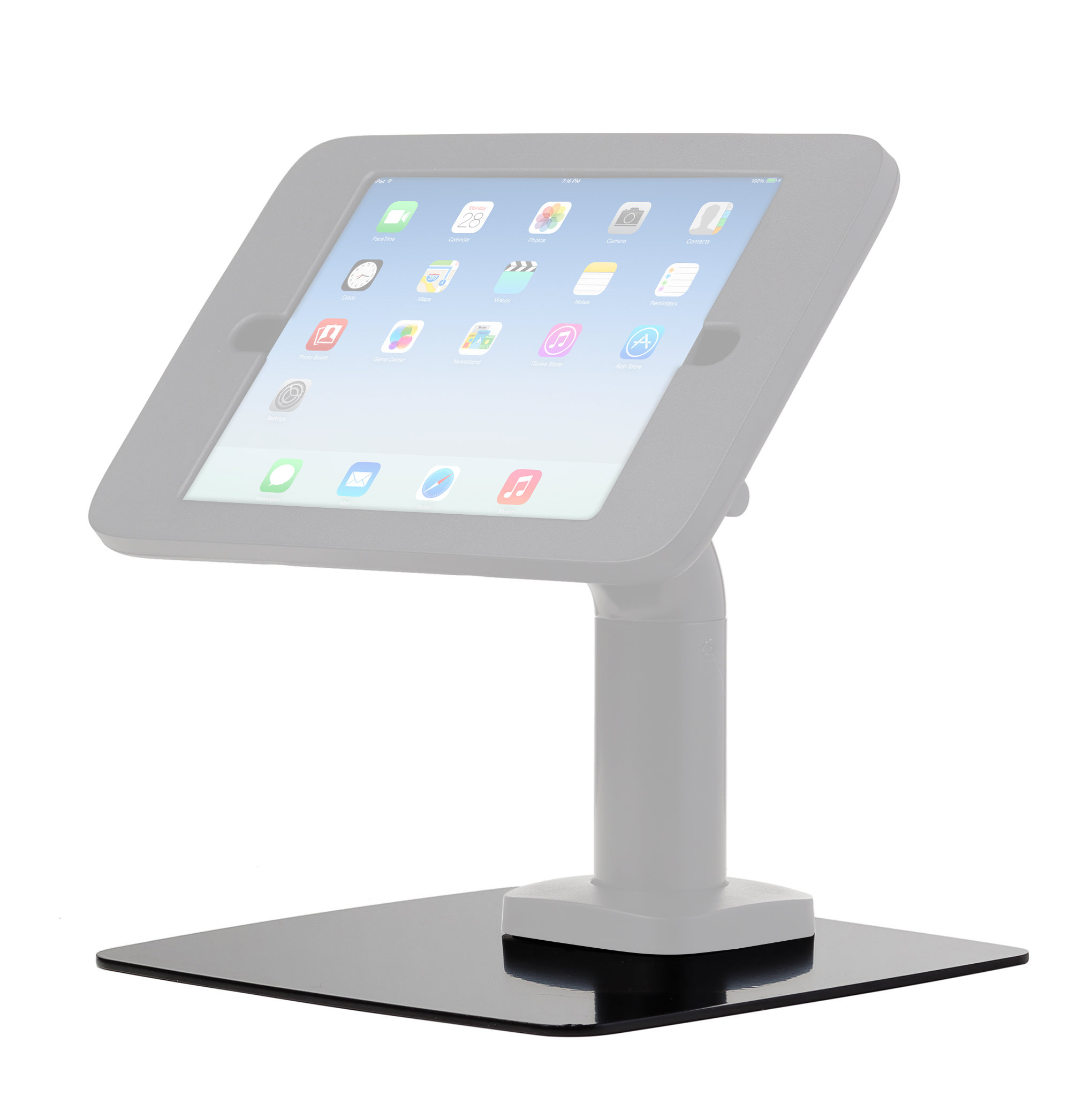 G2XA-BCB  - G2XA-BCB – Lilitab™ 8 x 8 x 1/8″ / 2.5 x 2.5 x .32cm Steel Base Plate for Tablet Countertop Kiosk – Black